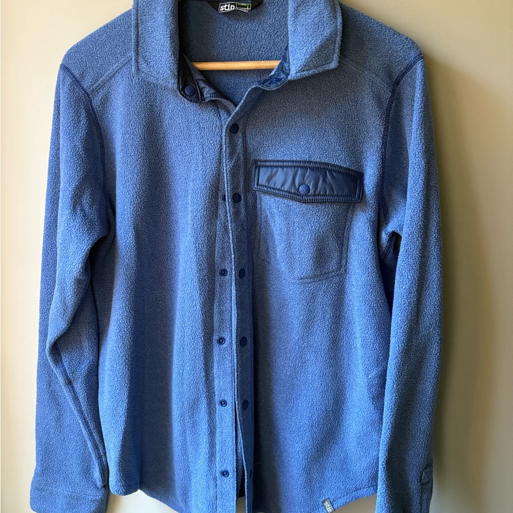 Stio Blue Turpin Fleece Snap Shirt